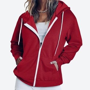 Maroon Zip-Up with Hood